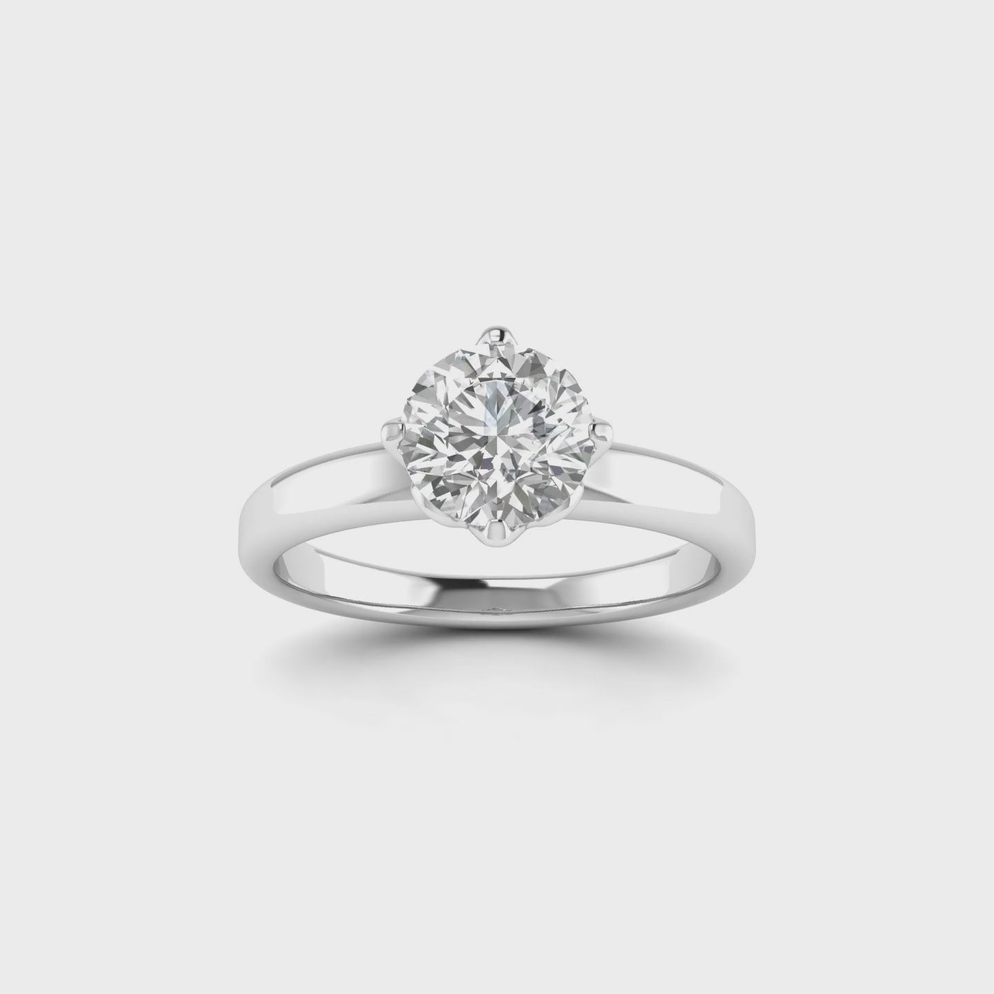 White Gold Studded 1 Carat Lab Grown Diamond Ring-E Color VS1 Clarity.
