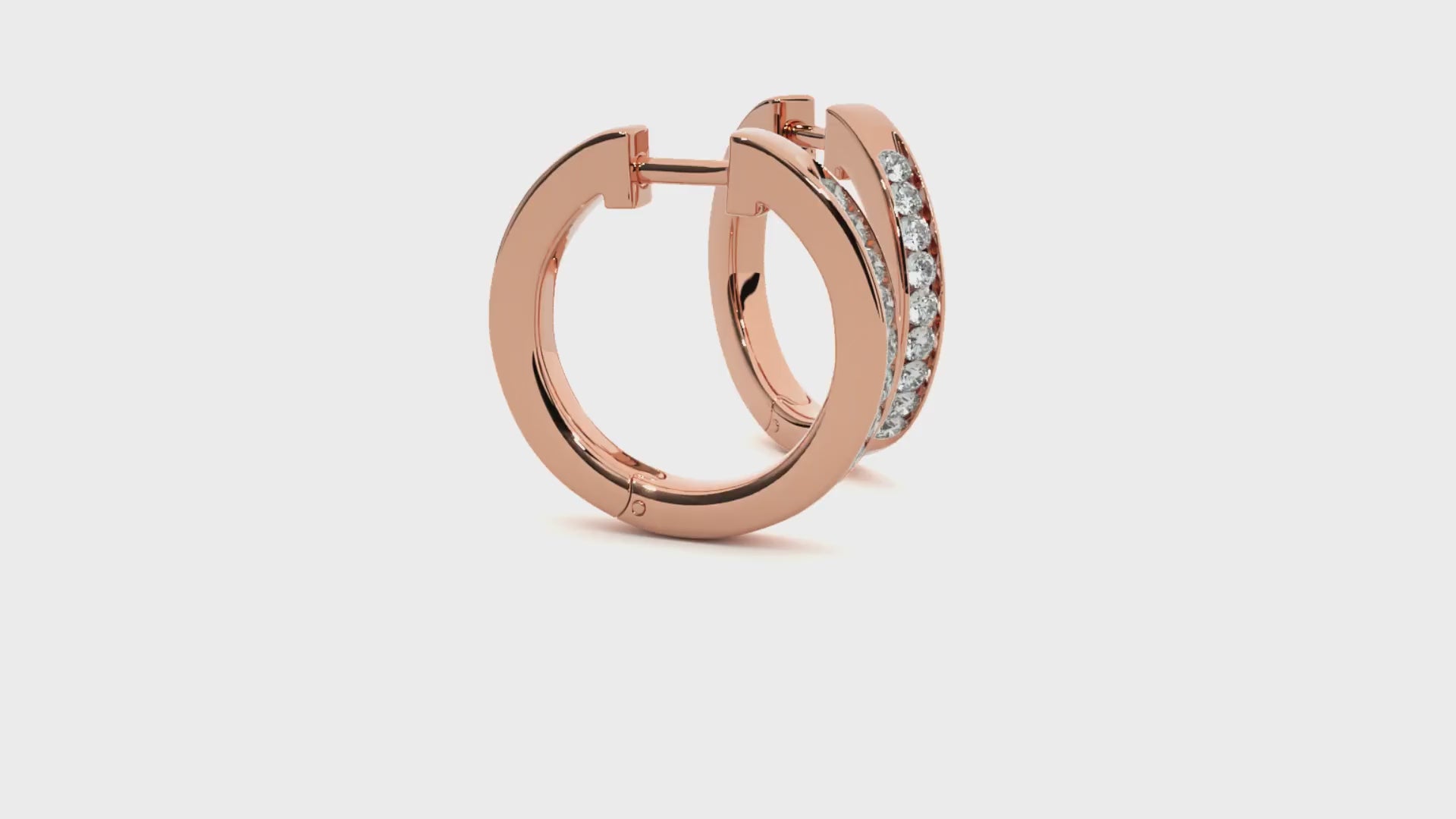 0.52 Carat HI Color VS1 Clarity Diamond Studded Natural Diamond Hoop Earrings.