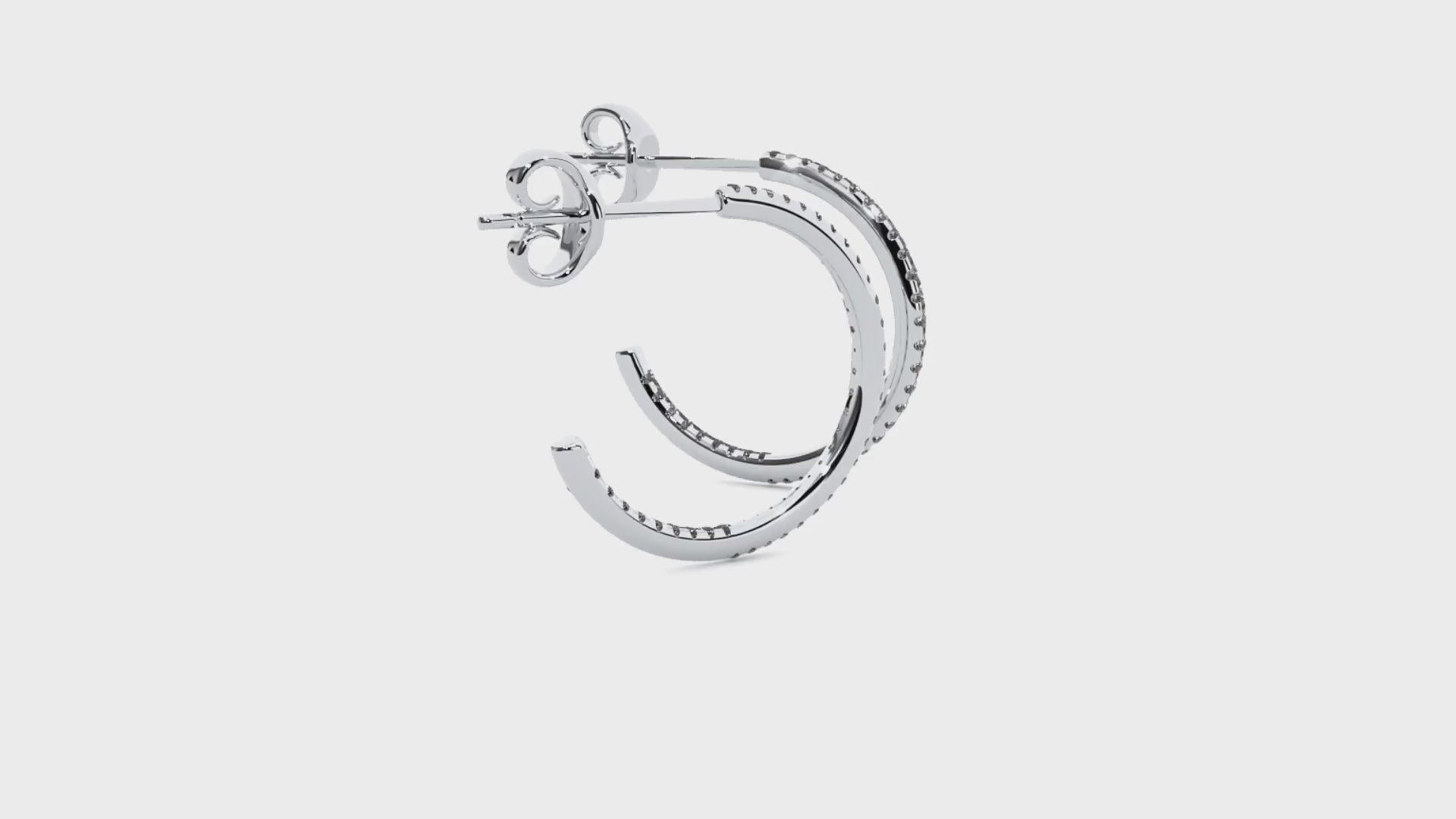 0.38 Carat HI Color VS1 Clarity Diamond Studded Natural Diamond Hoop Earrings.