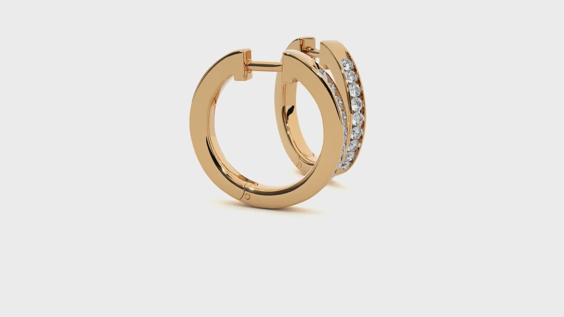 0.52 Carat HI Color VS1 Clarity Diamond Studded Natural Diamond Hoop Earrings.