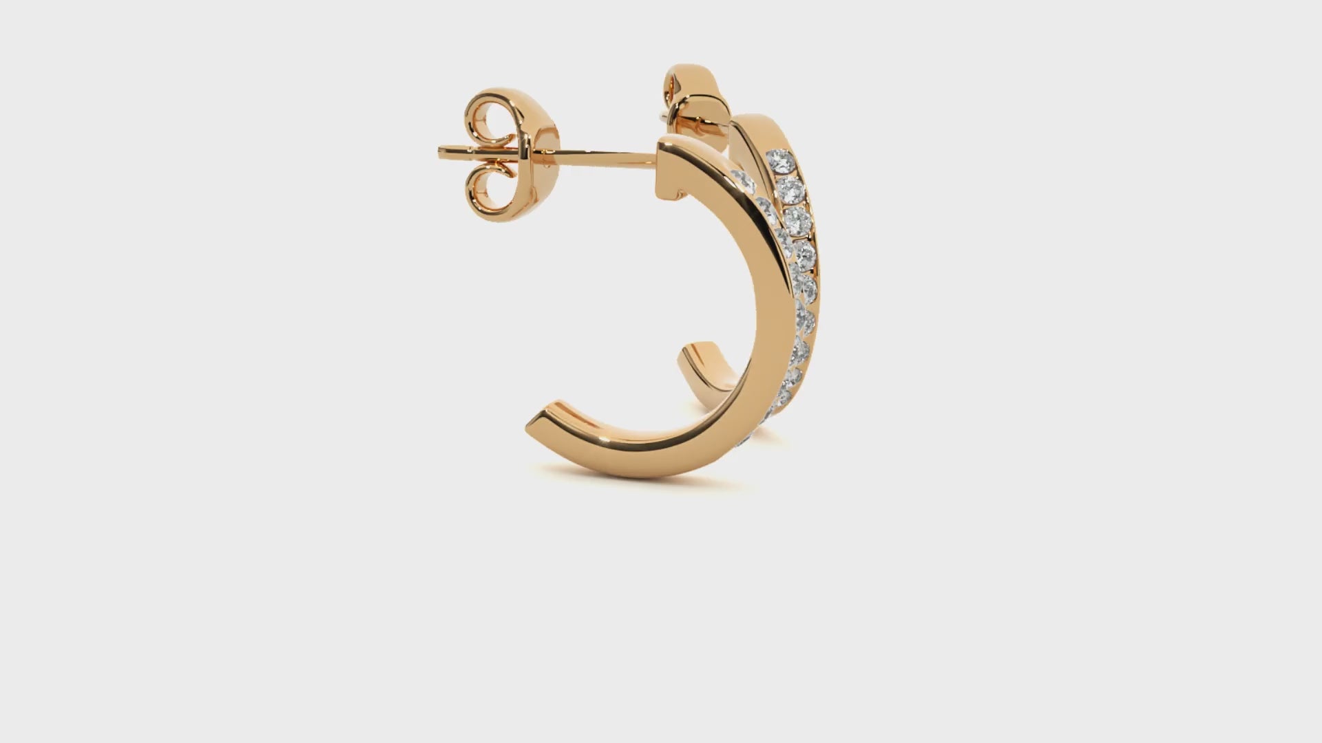 0.92 Carat HI Color VS1 Clarity Diamond Studded Natural Diamond Hoop Earrings.