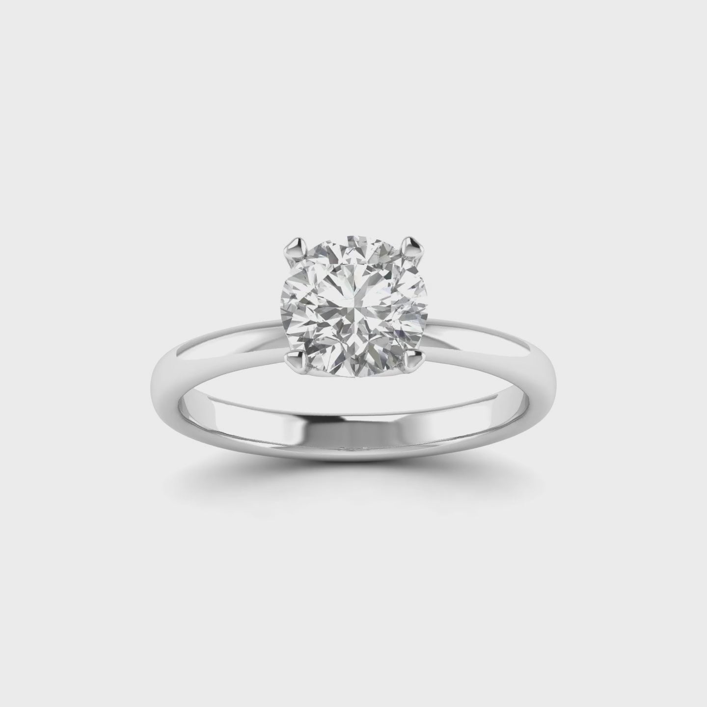 White Gold Studded 1 Carat Lab Grown Diamond Ring-G Color VVS2 Clarity.