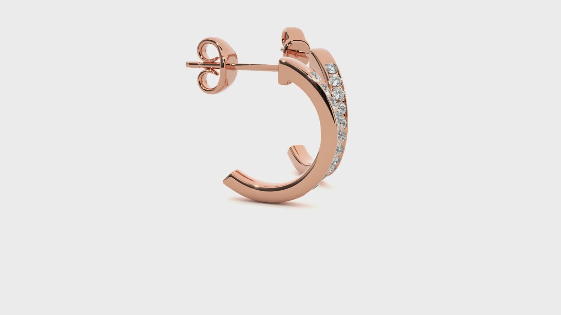 0.92 Carat HI Color VS1 Clarity Diamond Studded Natural Diamond Hoop Earrings.