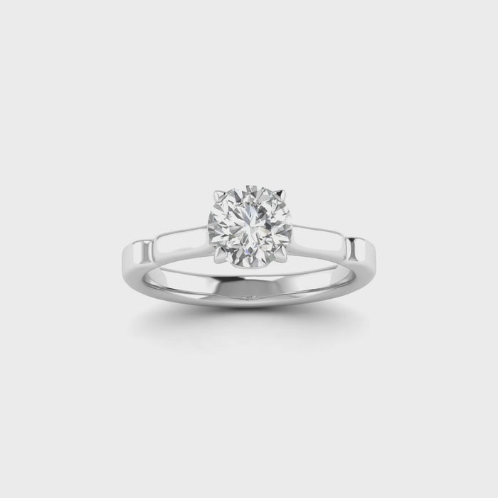 White Gold Studded 1 Carat Lab Grown Diamond Ring-G Color VS2 Clarity.