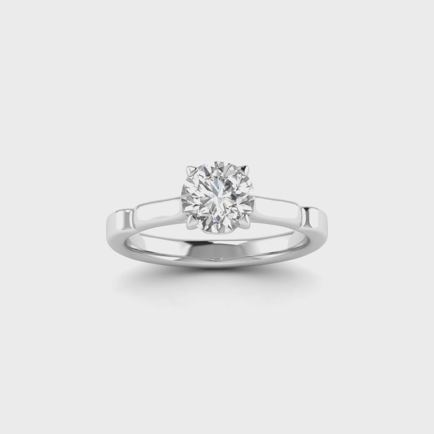 White Gold Studded 1 Carat Lab Grown Diamond Ring-G Color VS2 Clarity.