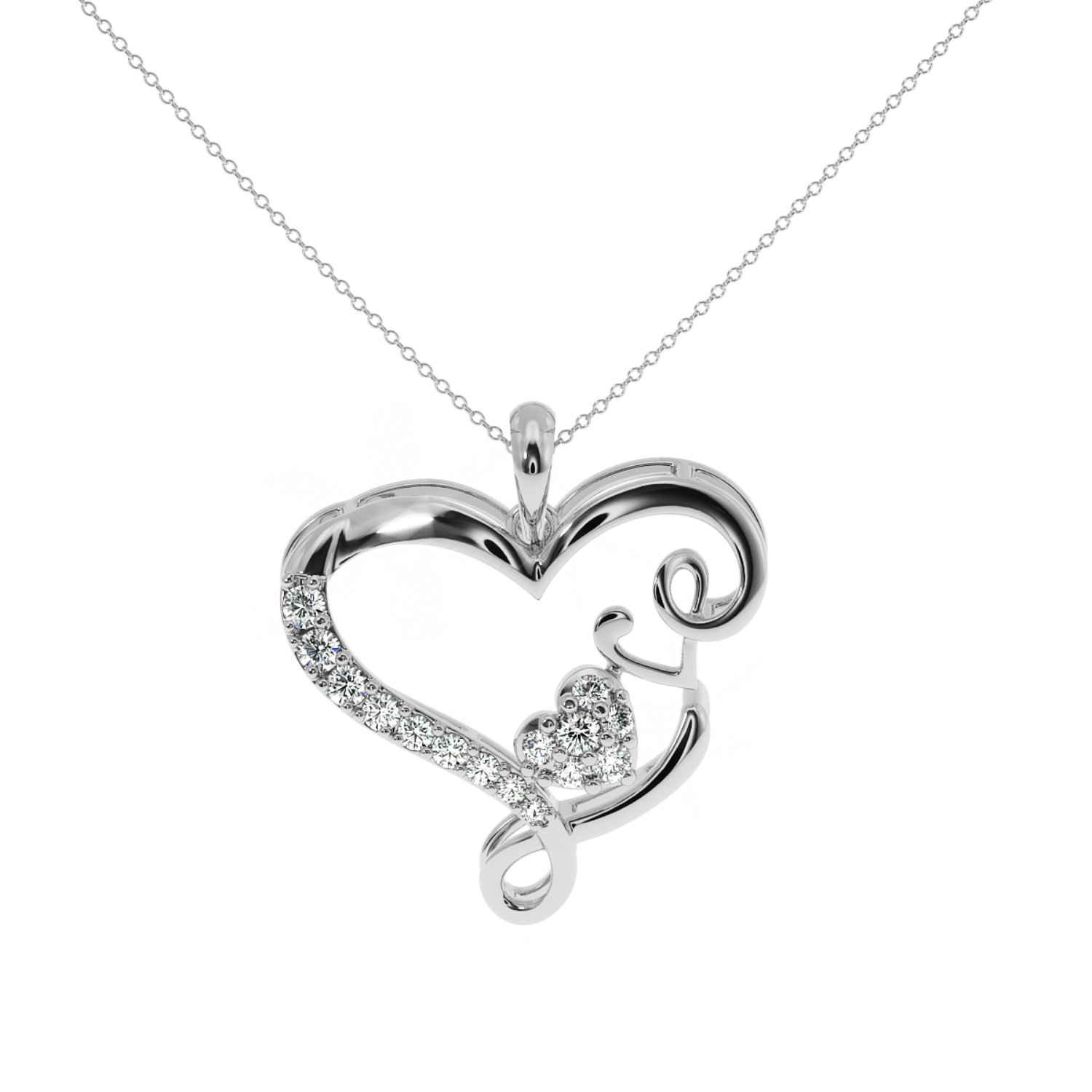 0.21 Carat Heart Shape Natural Diamond Love Pendant