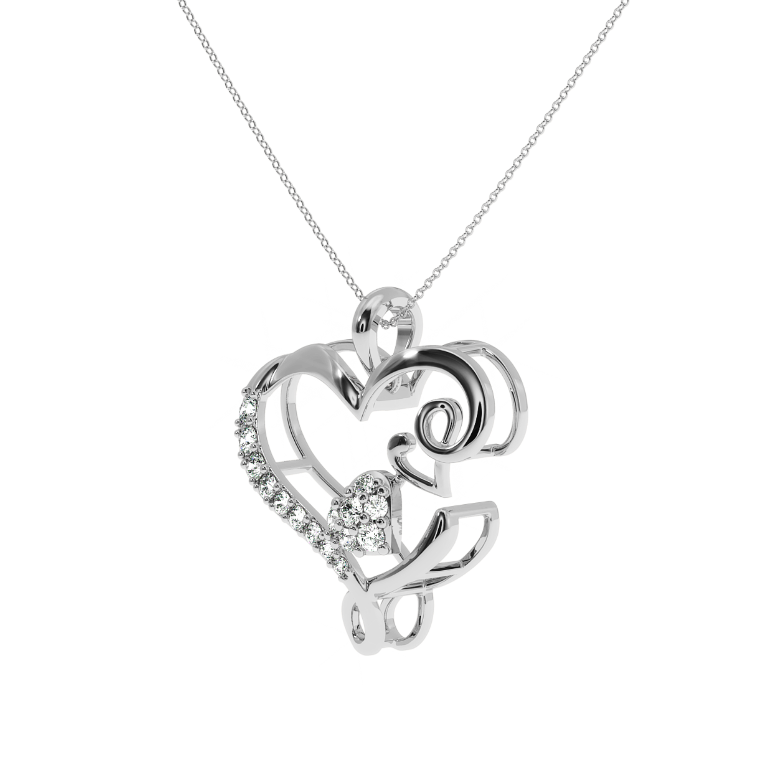 0.21 Carat Heart Shape Natural Diamond Love Pendant