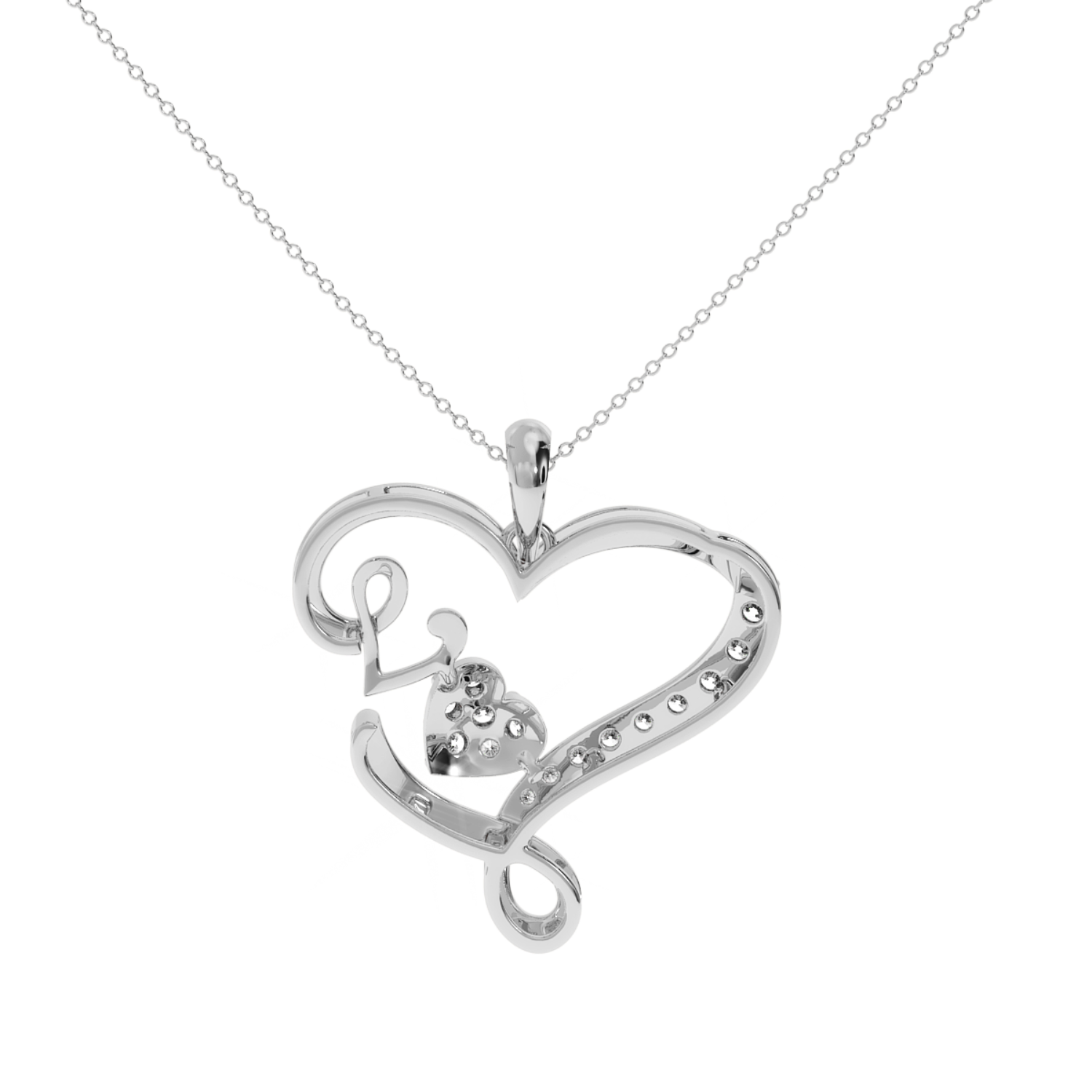 0.21 Carat Heart Shape Natural Diamond Love Pendant