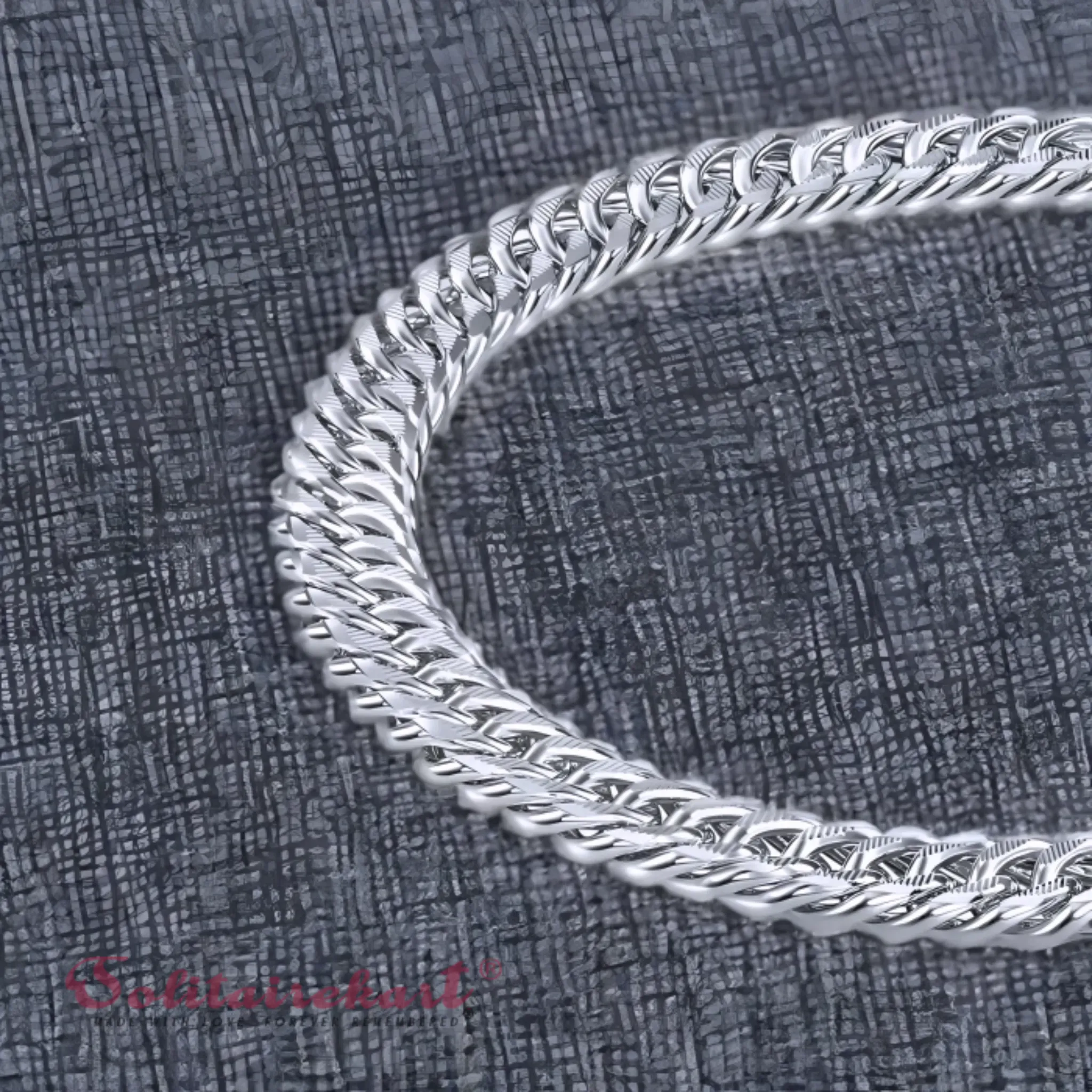 Solitairekart Platinum Cuban link chain design Bracelet 20.698gm Weight For Unisex.